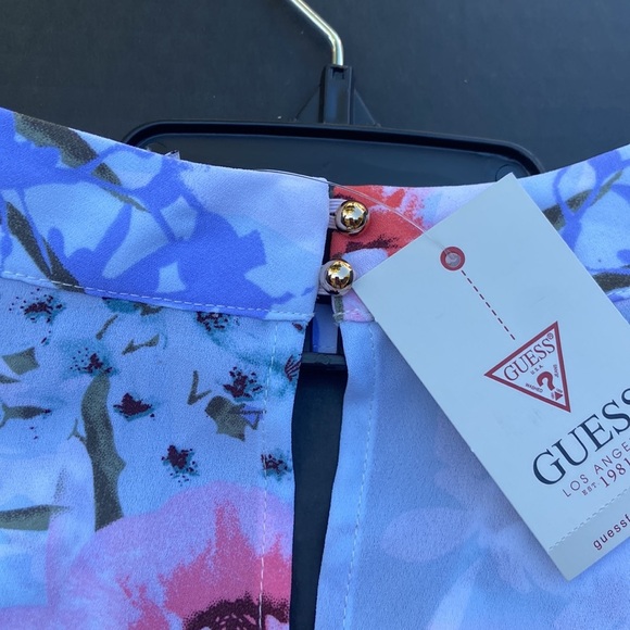 New GUESS Floral Blouse SZ S - Picture 7 of 8